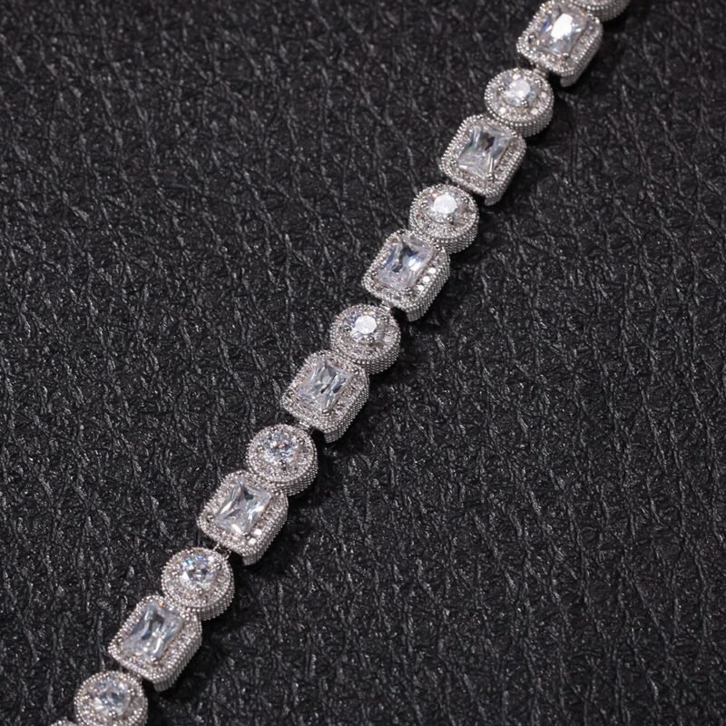 Iced Out Emerald-Round Cut Bracelet - Image 9