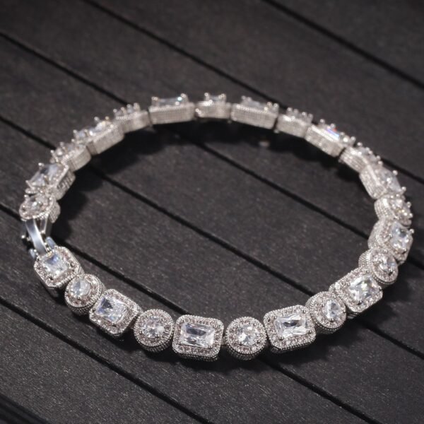 Iced Out Emerald-Round Cut Bracelet - Image 5