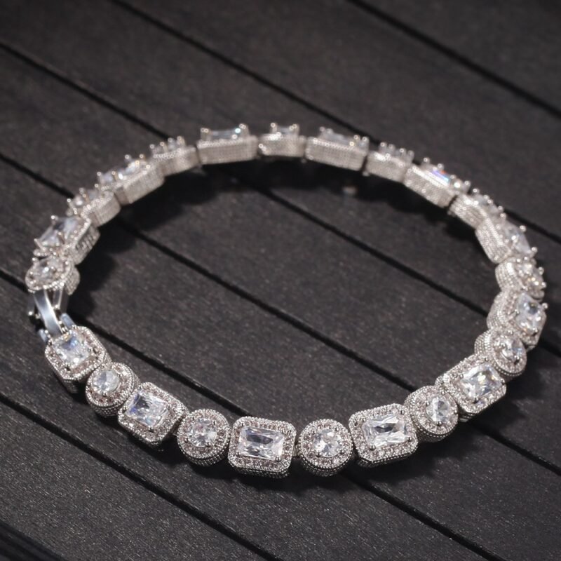 Iced Out Emerald-Round Cut Bracelet - Image 5