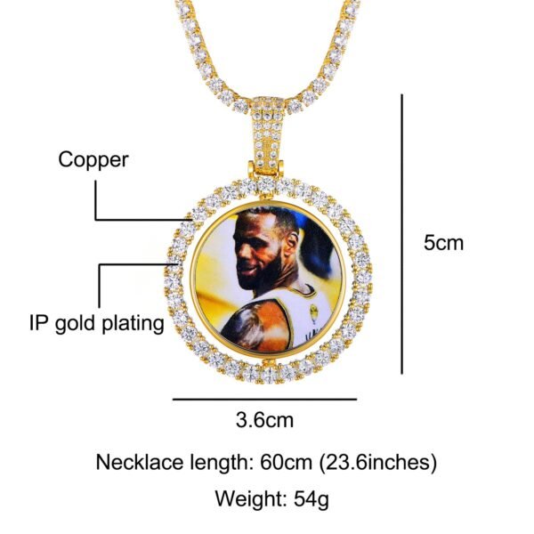 Customized Double side spinning Photo Pendant Chain - Image 6