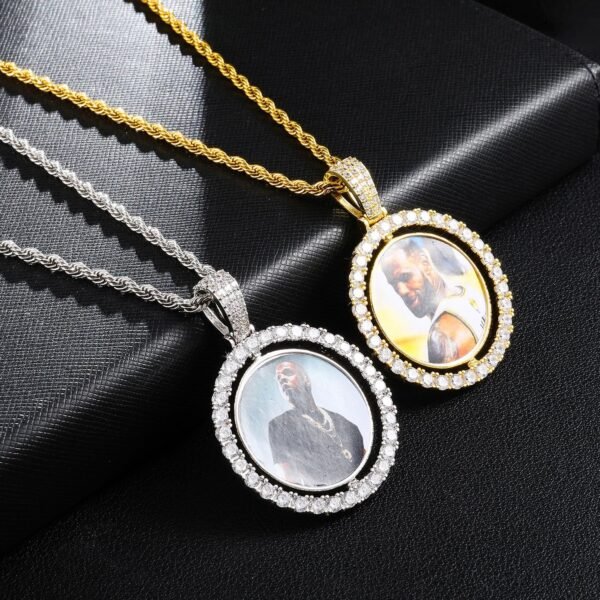 Customized Double side spinning Photo Pendant Chain - Image 2