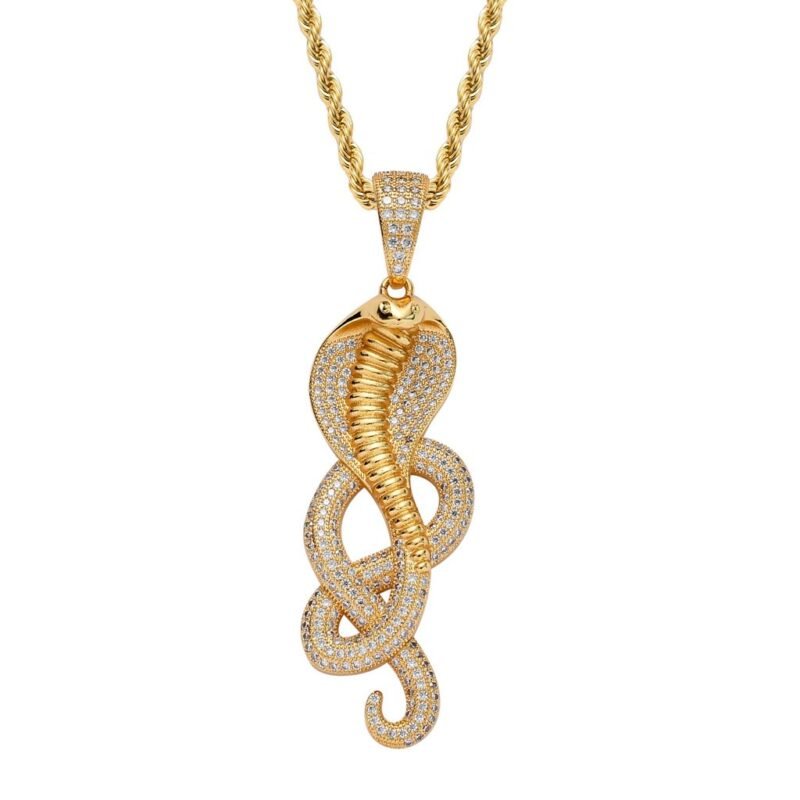 Gold Iced Out King Cobra Chain