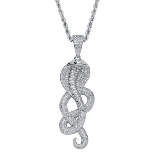 Silver Iced Out King Cobra Chain