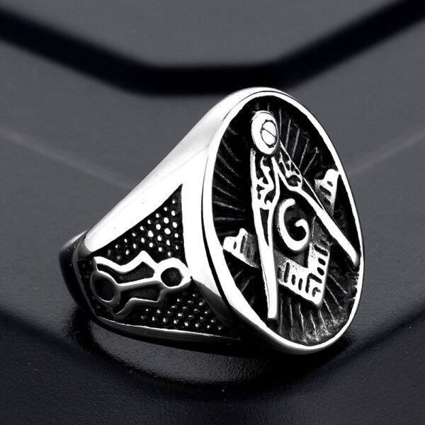 Simple Silver Freemason Ring - Image 4