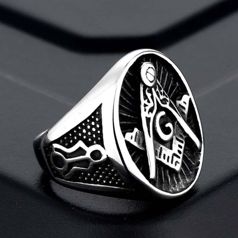 Simple Silver Freemason Ring - Image 4