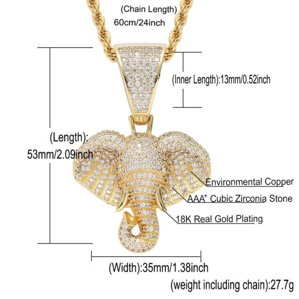Iced Out Elephant Head Chain - Image 4