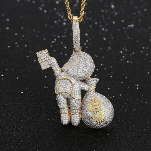 Iced Out Fly Money Bag Grabber Chain - Image 2