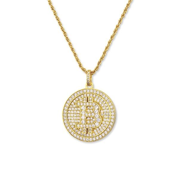 Gold Iced Out Bitcoin Chain