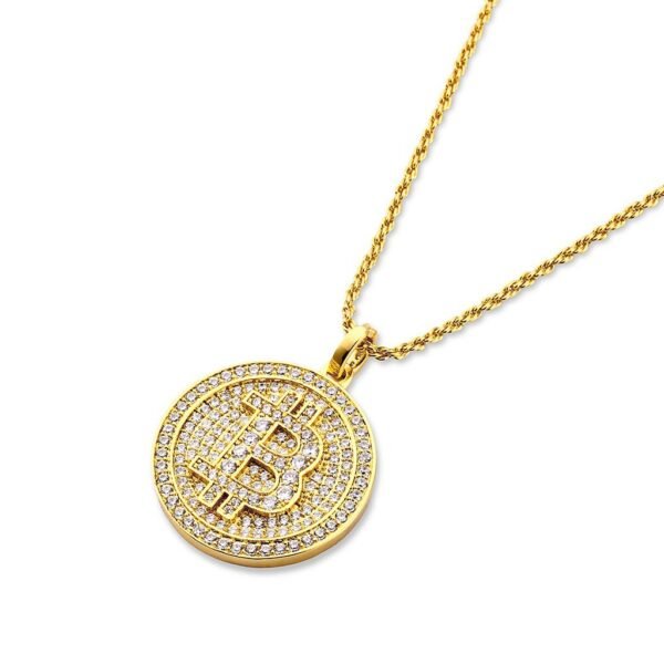 Gold Iced Out Bitcoin Chain - Image 4