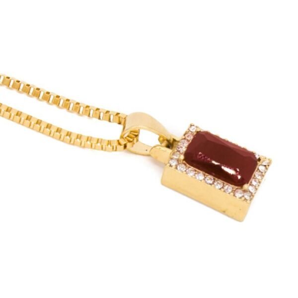 Gold Mini Red Ruby Diamond Chain - Image 3