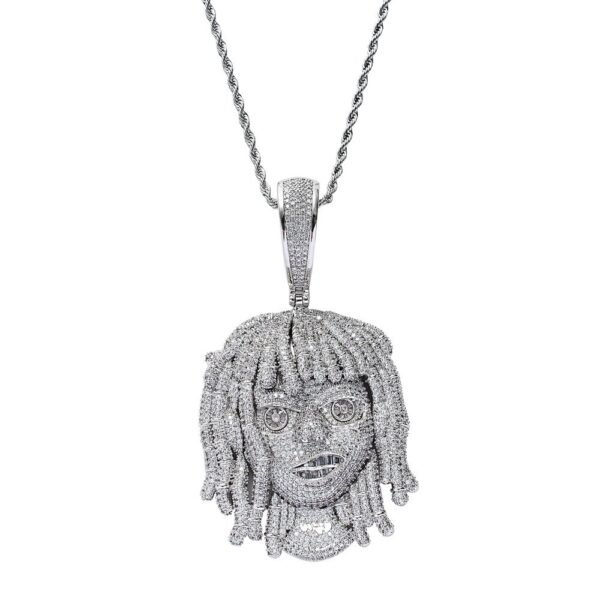 Ice Flooded Lil Pump Dreadlock Chain Silver