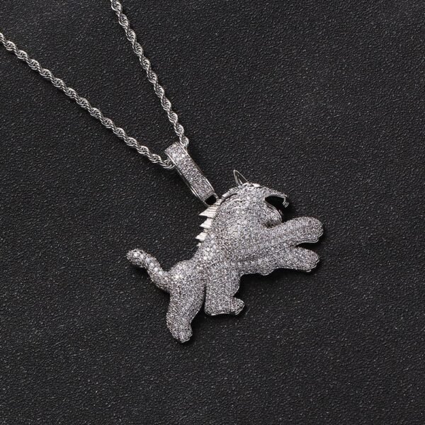 Iced Flooded Lion King Chain Silver - Image 2