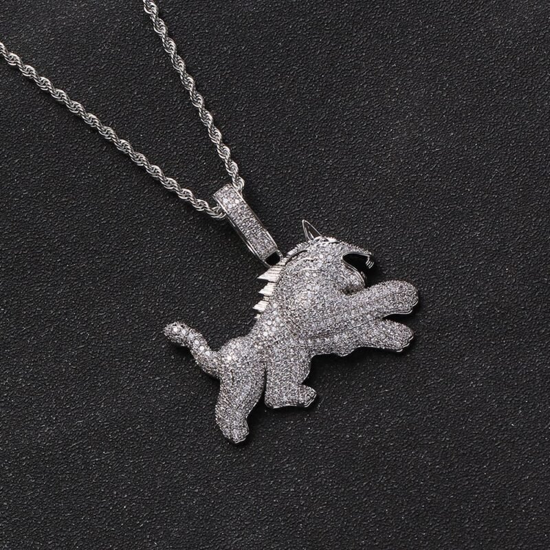 Iced Flooded Lion King Chain Silver - Image 2