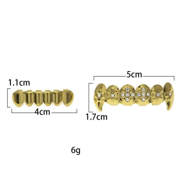Iced Out Cross Gold Plated OG Tooth Grills - Image 6
