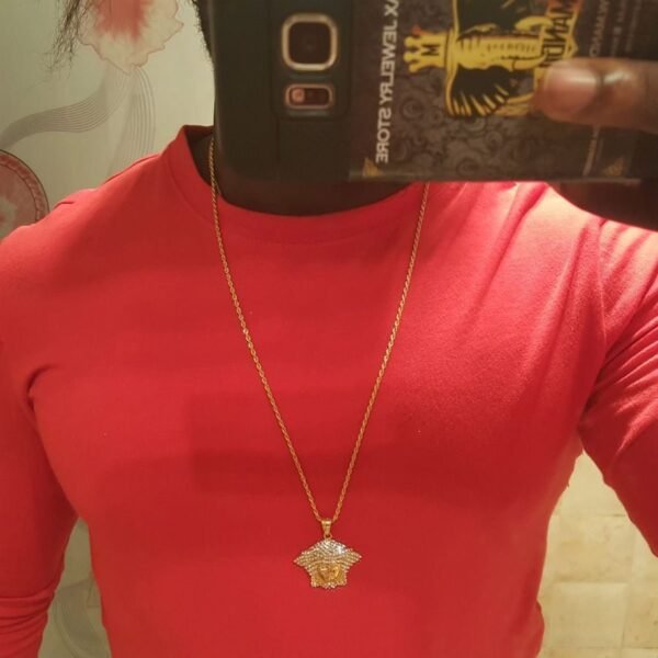 Gold Iced Out Mini Medusa Chain - Image 6