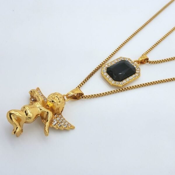 Black Ruby + Iced Studded Angel Combo Set - Image 3