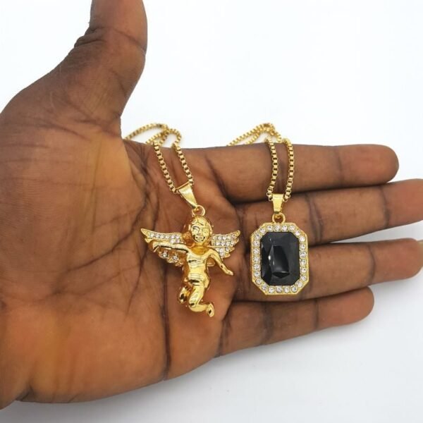 Black Ruby + Iced Studded Angel Combo Set - Image 4