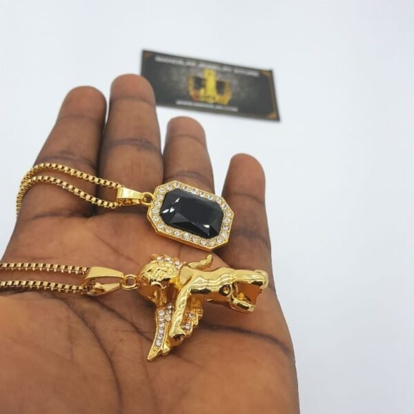 Black Ruby + Iced Studded Angel Combo Set - Image 5