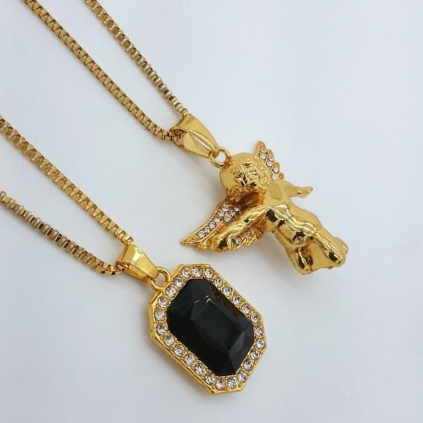 Black Ruby + Iced Studded Angel Combo Set - Image 2