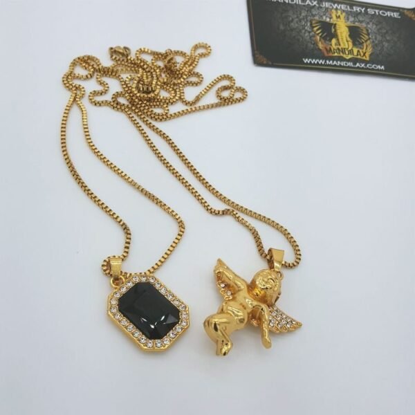 Black Ruby + Iced Studded Angel Combo Set - Image 6