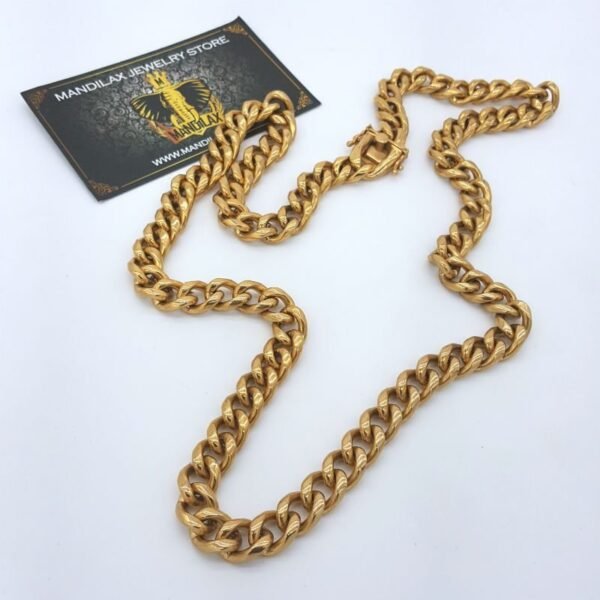 Gold Stainless Steel - 12mm Chunk Bold Miami Cuban Link Chain - Image 6