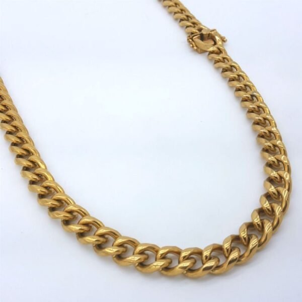 Gold Stainless Steel - 12mm Chunk Bold Miami Cuban Link Chain - Image 2