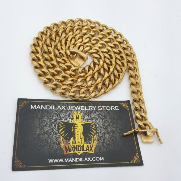 Gold Stainless Steel - 12mm Chunk Bold Miami Cuban Link Chain - Image 5