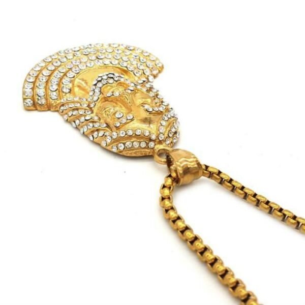Gold Iced Out Jesus Portrait Chain - Image 3