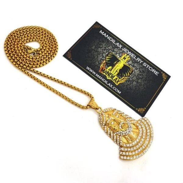 Gold Iced Out Jesus Portrait Chain - Image 4