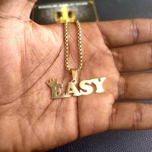 Customized Name Chain – Steel with Real Gold Plating - Image 5