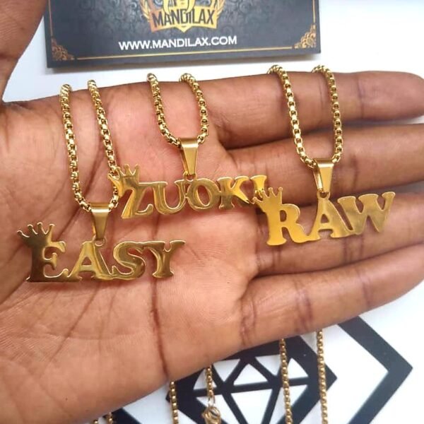 Customized Name Chain – Steel with Real Gold Plating - Image 8