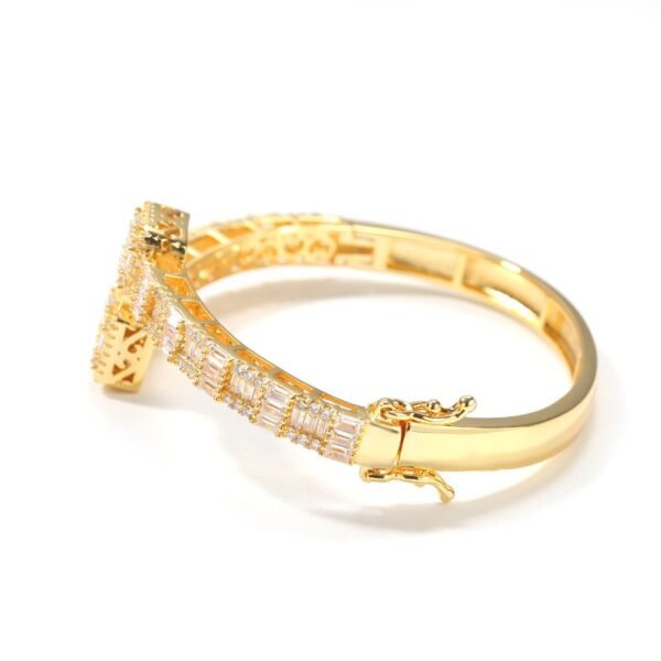 Iced Out Gold Baguette Bangle - Image 2