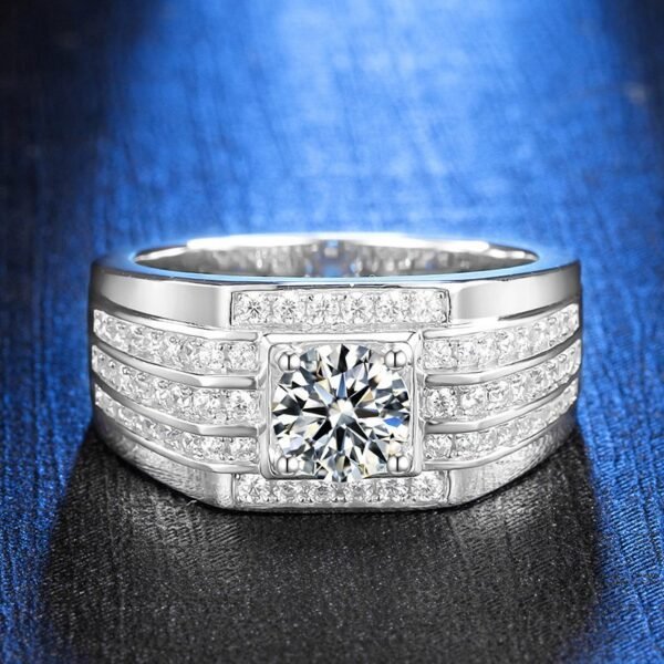 925 Silver Moisannite Diamond Ring | 18k White Gold Finish - Image 3
