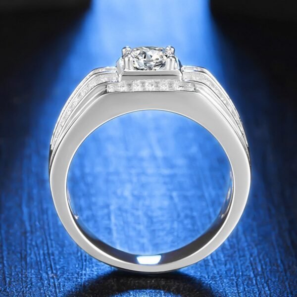 925 Silver Moisannite Diamond Ring | 18k White Gold Finish - Image 2