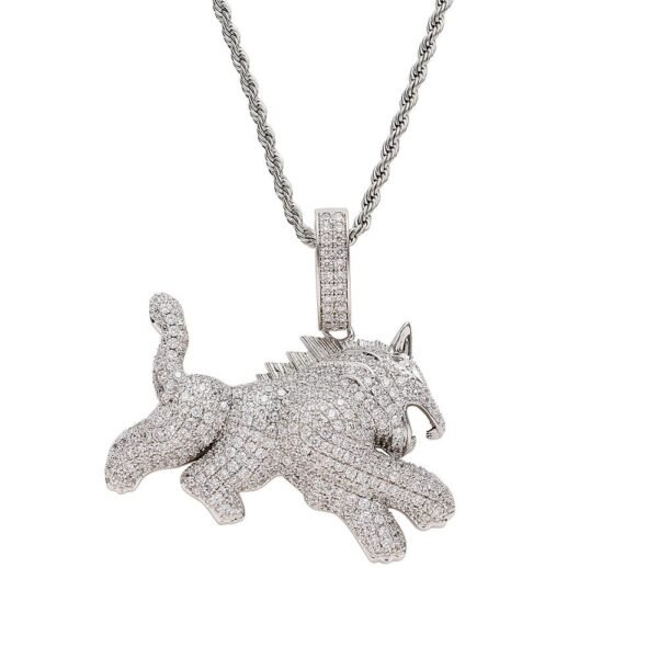 Iced Flooded Lion King Chain Silver