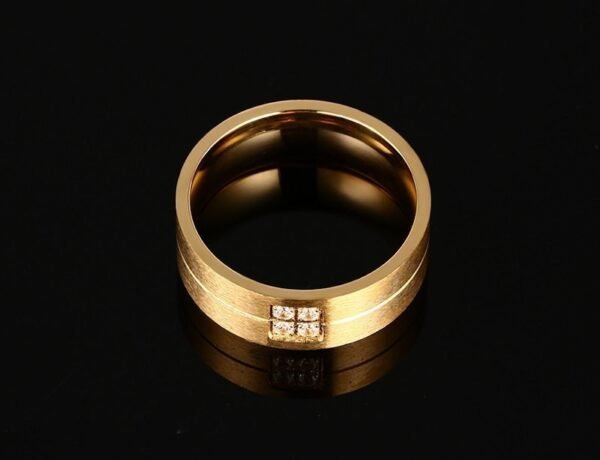 Gold Quad Diamond Men’s Wedding Band - Image 3
