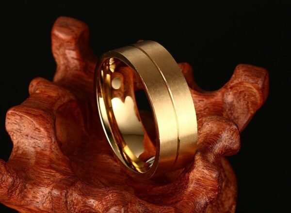 Gold Quad Diamond Men’s Wedding Band - Image 5