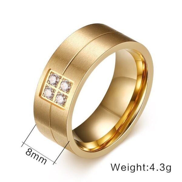 Gold Quad Diamond Men’s Wedding Band - Image 11