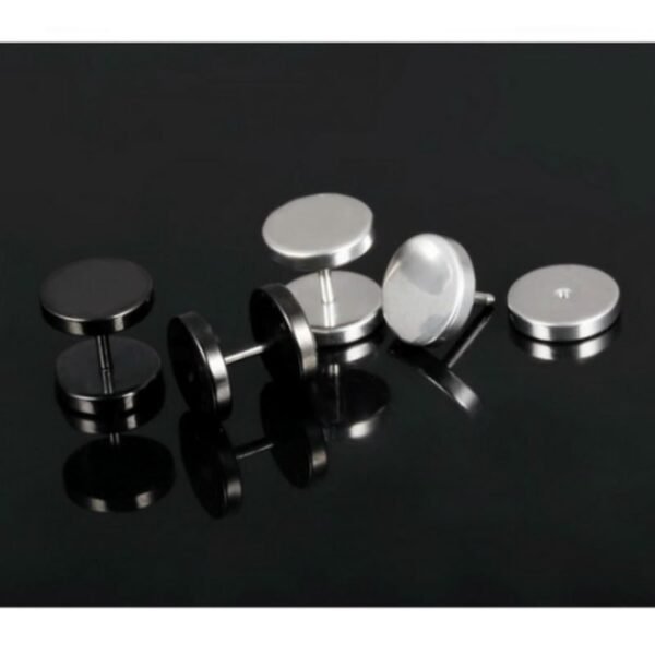 Silver Stainless Steel 8mm Reversible Screw Back Earring ME-029 - Image 5