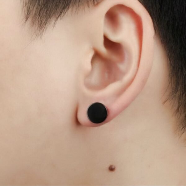 Onyx Screw Back Black Earring - Image 6