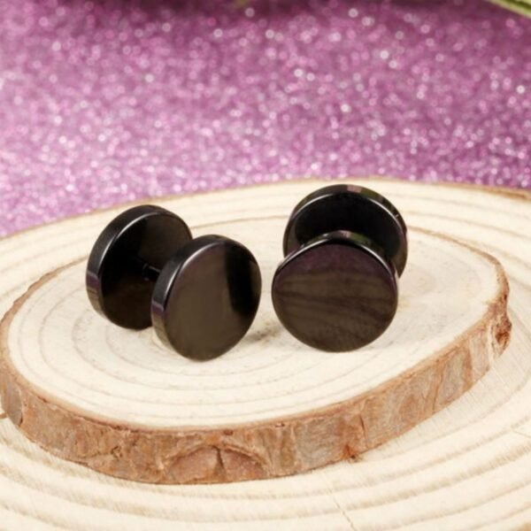 Onyx Screw Back Black Earring - Image 3