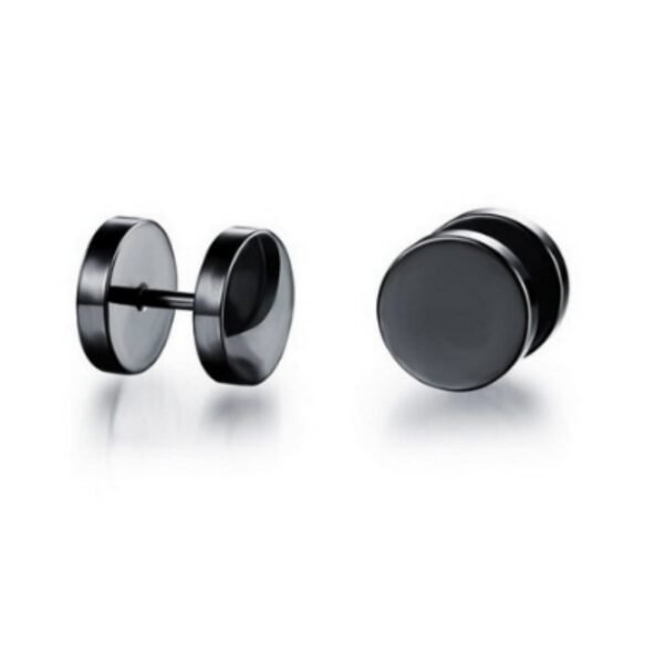 Onyx Screw Back Black Earring