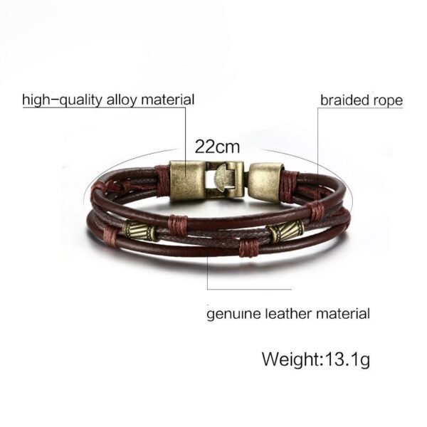 Retro Style Genuine Leather Bracelet - Image 8