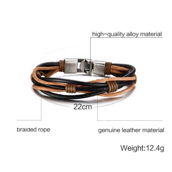 Retro Style Genuine Leather Bracelet - Image 6