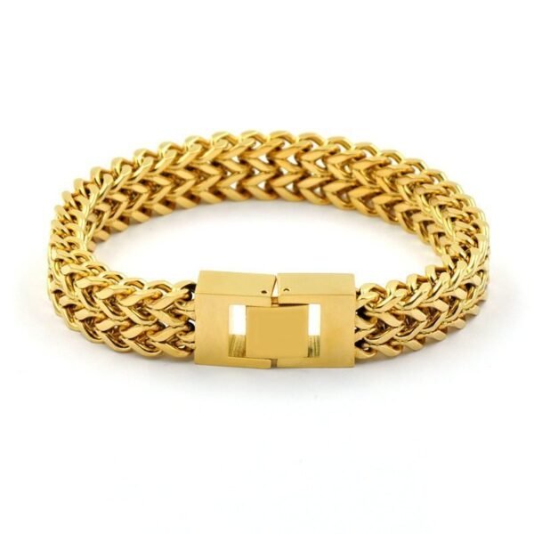 Gold Double Franco Chain Bracelet - Image 2