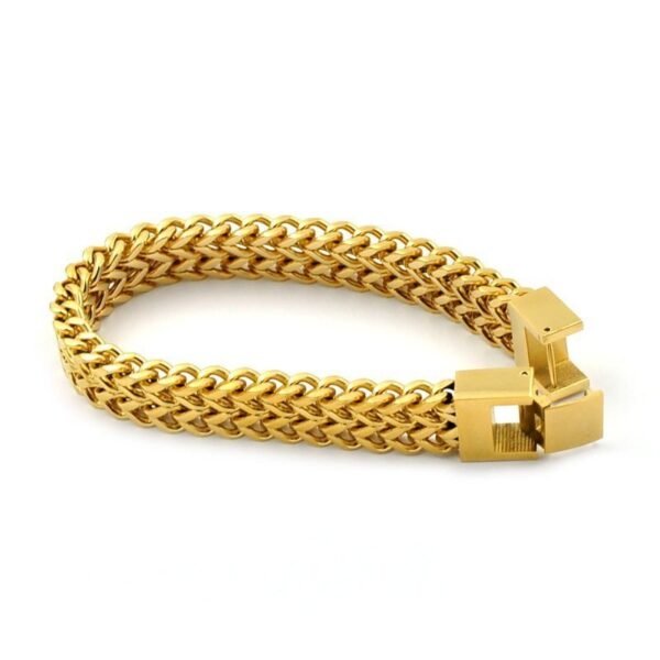 Gold Double Franco Chain Bracelet - Image 3