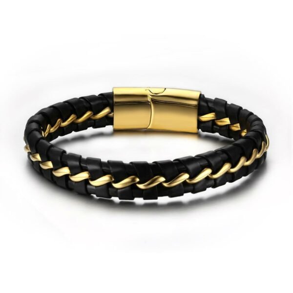 Dazire Woven Magnetic Clasp Leather Bracelet