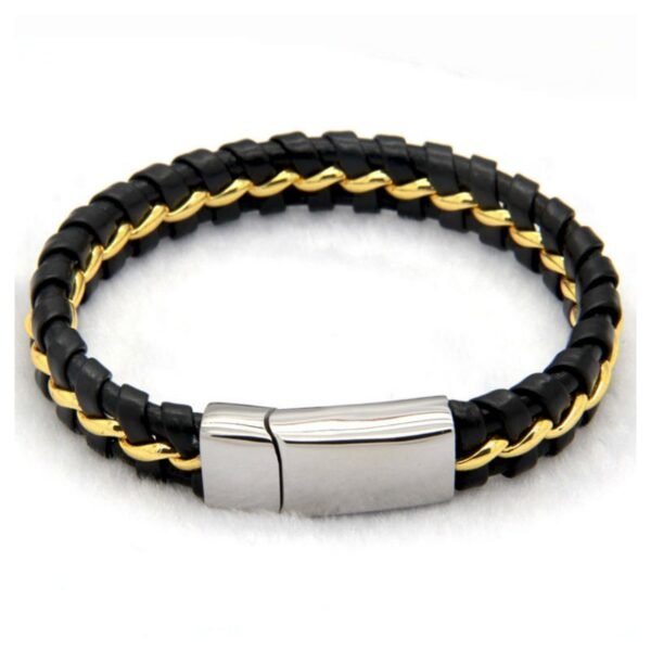 Dazire Woven Magnetic Clasp Leather Bracelet - Image 4