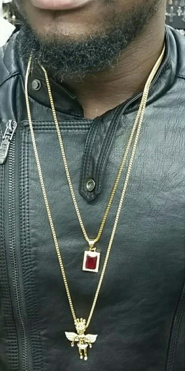 Gold Mini Red Ruby Diamond Chain - Image 6
