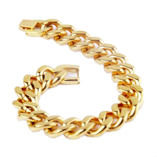 15mm Miami Cuban Link Foldable Clasp Bracelet - Image 4